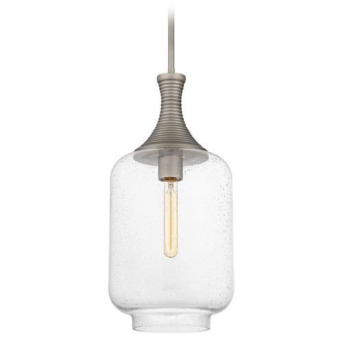 Quoizel Lighting Quoizel Lighting Langley Antique Nickel Mini-Pendant Light with Cylindrical Shade QPP6197AN