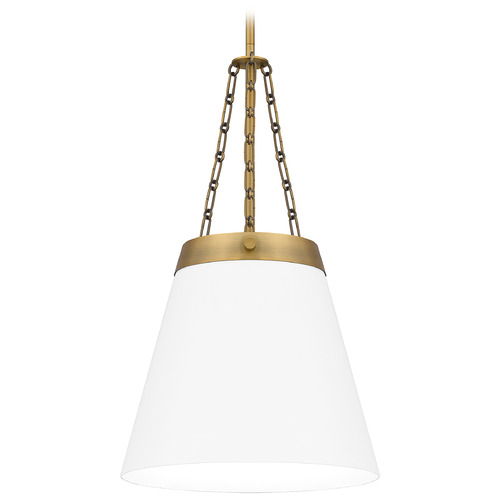 Quoizel Lighting Quoizel Lighting Quoizel Piccolo Pendant Aged Brass Pendant Light with Conical Shade QPP6183AB