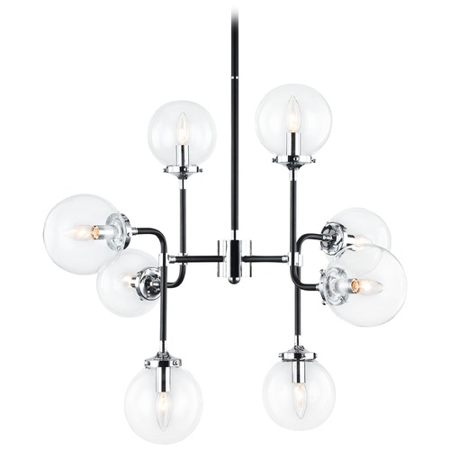 Matteo Lighting Particles Black & Chrome Pendant by Matteo Lighting C58208CHCL