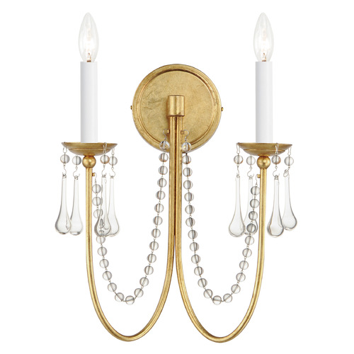 Maxim Lighting Maxim Lighting Plumette Gold Leaf Sconce 12161GL/CRY