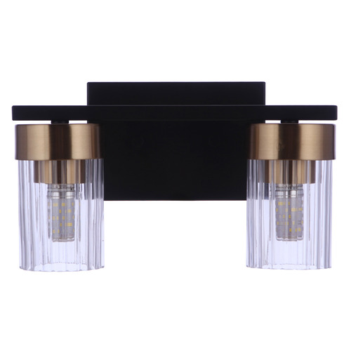 Craftmade Lighting Craftmade Lighting Bond Street Flat Black & Satin Brass Bathroom Light 11811FBSB2