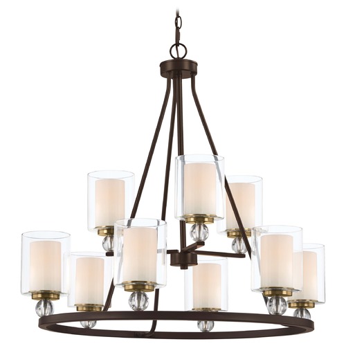 Minka Lavery Studio 5 Painted Bronze with natural Brush Chandelier by Minka Lavery 3079-416