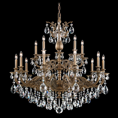Schonbek Lighting Schonbek Worldwide Lighting Milano Etruscan Gold Crystal Chandelier 5685-23R