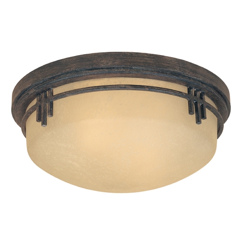 Designers Fountain Lighting Flushmount Light with Beige / Cream Glass in Warm Mahogany Finish 82121-WM