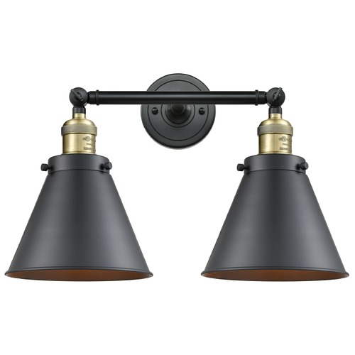 Innovations Lighting Appalachian Black Antique Brass Bathroom Light by Innovations Lighting 208-BAB-M13-BK