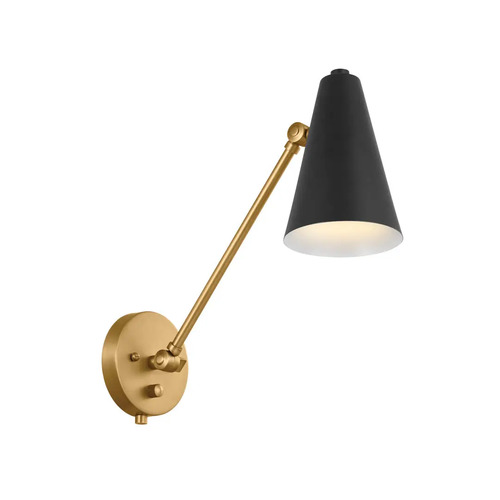 Kichler Lighting Sylvia Wall Lamp in Natural Brass & Black by Kichler Lighting 52485NBRB
