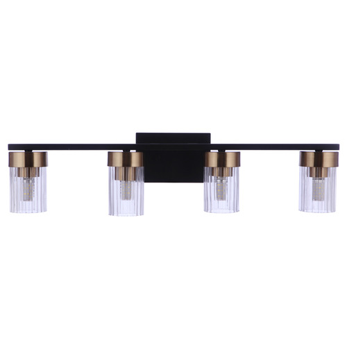 Craftmade Lighting Craftmade Lighting Bond Street Flat Black & Satin Brass Bathroom Light 11827FBSB4