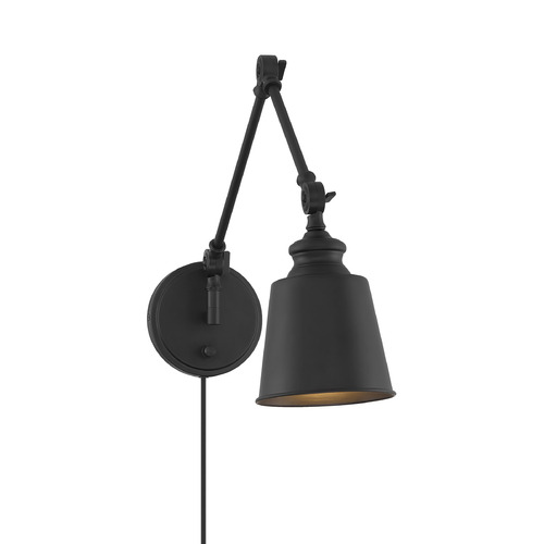 Meridian Meridian Matte Black Plug and Cord Wall Lamp Set of 2 M90089MBK