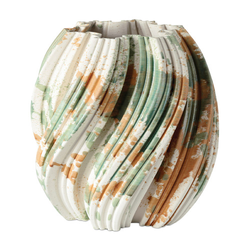 Currey and Company Lighting Currey and Company Camouflage Green & Brown & Off-White Vase 1200-0987