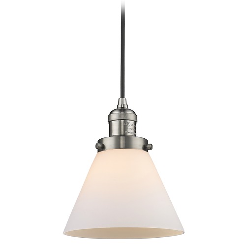 Innovations Lighting Large Cone Brushed Satin Nickel Mini Pendant by Innovations Lighting 201C-SN-G41