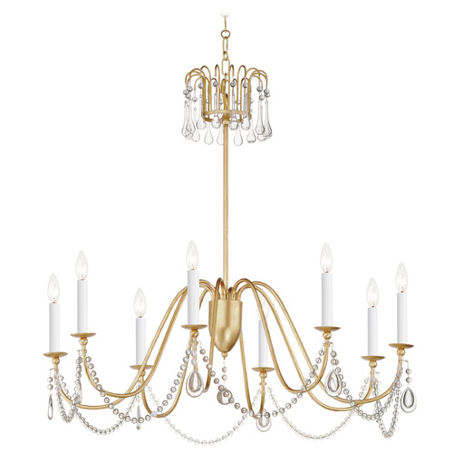 Maxim Lighting Maxim Lighting Plumette Gold Leaf Chandelier 12168GL/CRY