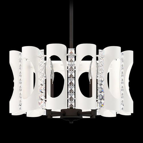 Schonbek Lighting Schonbek Worldwide Lighting Twilight White Pendant Light with Drum Shade MR1004N-WH1O
