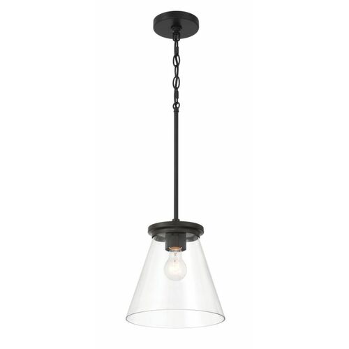 Craftmade Lighting Craftmade Lighting Connell Flat Black Mini-Pendant Light with Conical Shade 60492-FB
