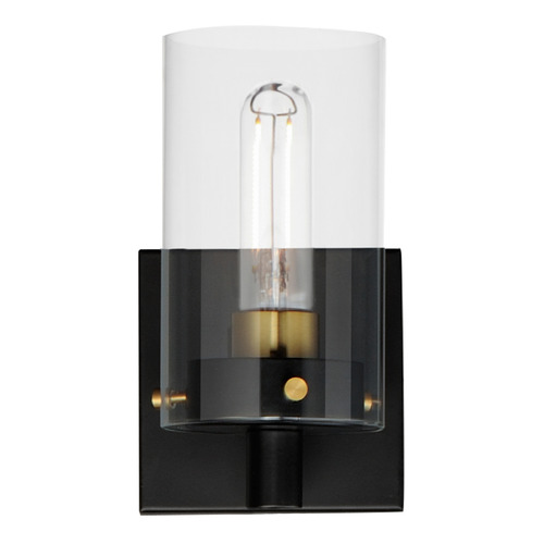 Maxim Lighting Maxim Lighting Pinn Black & Satin Brass Sconce 12401CLBKSBR