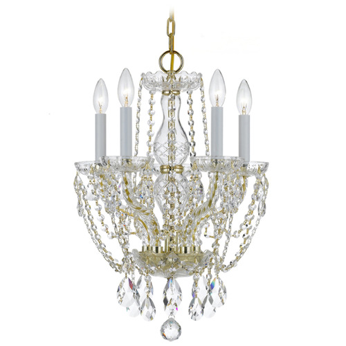 Crystorama Lighting Crystorama Lighting Traditional Crystal Polished Brass Crystal Chandelier 1129-PB-CL-SAQ