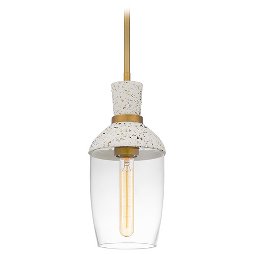 Quoizel Lighting Quoizel Lighting Quoizel Piccolo Pendant Aged Brass Mini-Pendant Light with Cylindrical Shade QPP6189AB