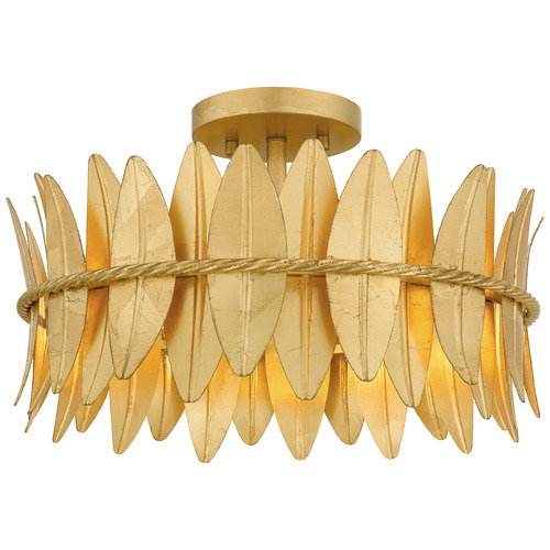 Quoizel Lighting Quoizel Lighting Liza Gold Leaf Semi-Flushmount Light LIZ1716GFL
