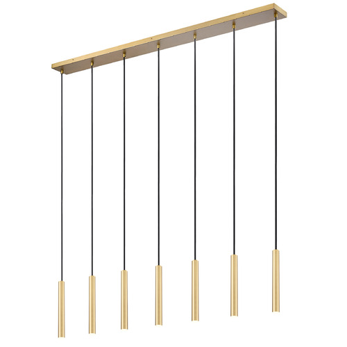 Z-Lite Z-Lite Forest Modern Gold LED Multi-Light Pendant with Cylindrical Shade 919MP12-7L-MGLD-LED