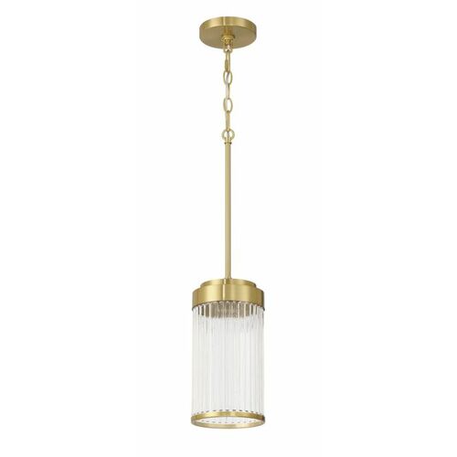 Craftmade Lighting Craftmade Lighting Whittley Satin Brass Mini-Pendant Light with Cylindrical Shade 60192-SB