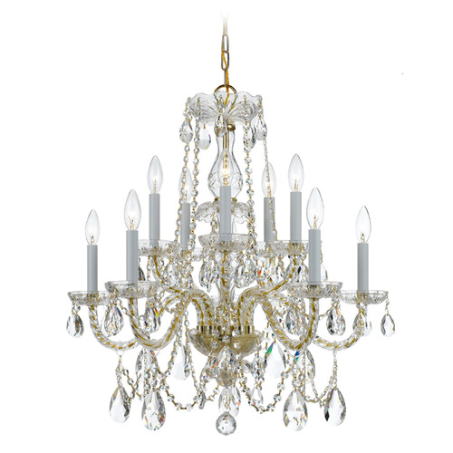 Crystorama Lighting Crystorama Lighting Traditional Crystal Polished Brass Crystal Chandelier 1130-PB-CL-S