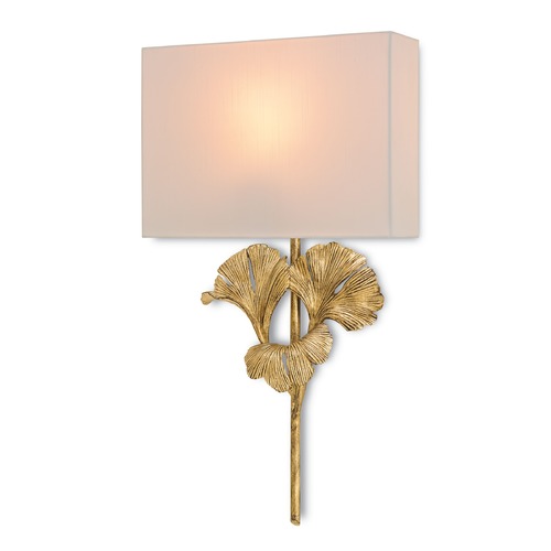 Currey and Company Lighting Currey and Company Lighting Gingko Chinois Antique Gold Leaf Sconce 5178