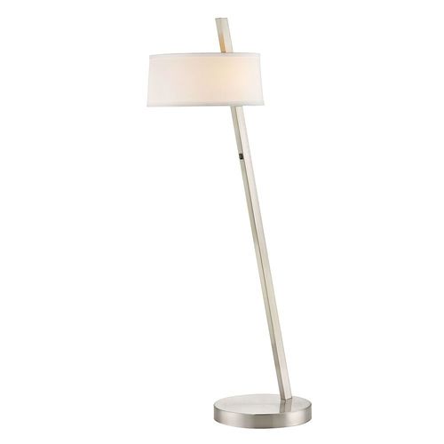 Design Classics Lighting Satin Nickel Floor Lamp with Drum Shade 6960-09 / SH7744