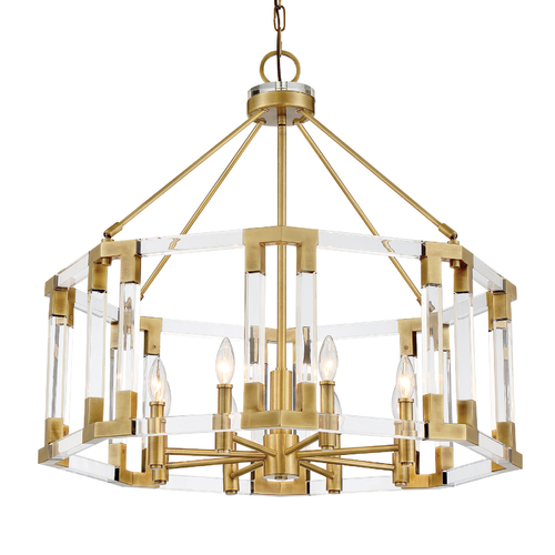 Metropolitan Lighting Prima Vista 8-Light Chandelier in Aged Antique Brass by Metropolitan N7358-790