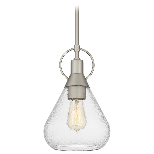 Quoizel Lighting Quoizel Lighting Quoizel Piccolo Pendant Brushed Nickel Mini-Pendant Light with Bowl / Dome Shade QPP6187BN