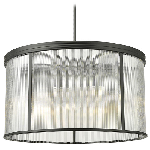 Z-Lite Z-Lite Carnaby Matte Black Pendant Light with Drum Shade 7504P32-MB