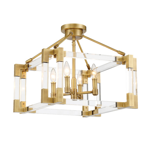 Metropolitan Lighting Prima Vista 4-Light Semi-Flush Mount in Brass by Metropolitan N7353-790