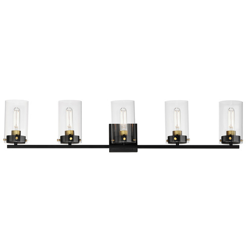 Maxim Lighting Maxim Lighting Pinn Black & Satin Brass Bathroom Light 12405CLBKSBR