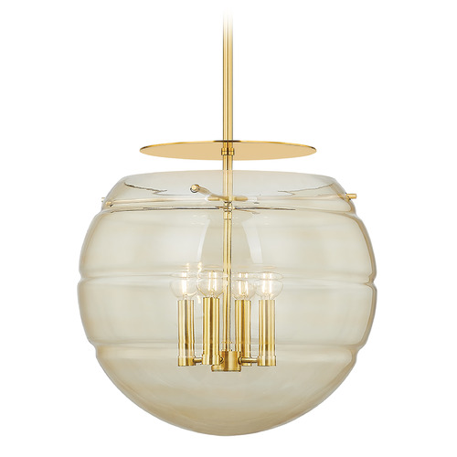Hudson Valley Lighting Hudson Valley Lighting Gill Aged Brass LED Pendant Light with Globe Shade 1344-AGB