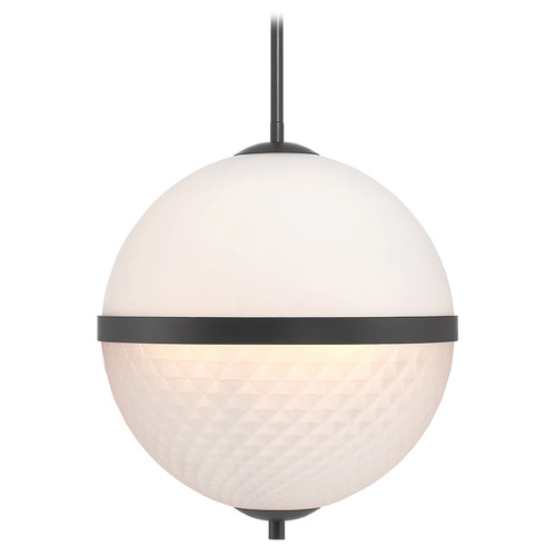 Designers Fountain Lighting Designers Fountain Dia Matte Black Pendant Light with Globe Shade D301C-14P-MB