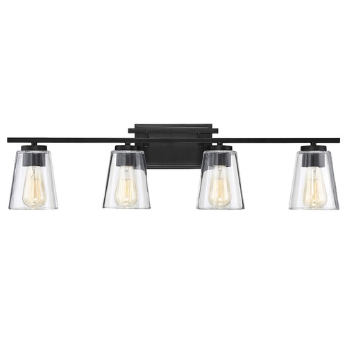Savoy House Calhoun 32-Inch Black Bathroom Light by Savoy House 8-1020-4-BK