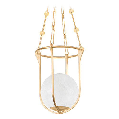 Hudson Valley Lighting Hudson Valley Lighting Verbank Vintage Gold Leaf LED Pendant Light with Globe Shade 1614-VGL