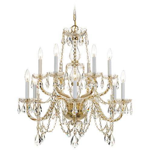 Crystorama Lighting Crystorama Lighting Traditional Crystal Polished Brass Crystal Chandelier 1135-PB-CL-S
