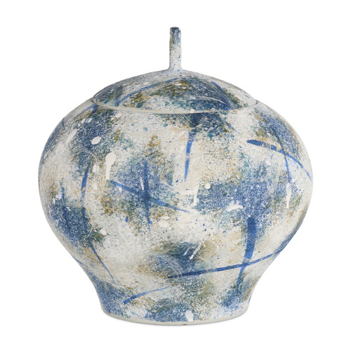 Currey and Company Lighting Currey and Company Jackson Antique Blue & Off-White Vase 1200-0998