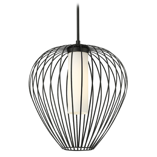 Z-Lite Z-Lite Savanti Matte Black Pendant Light with Cylindrical Shade 7507-18MB