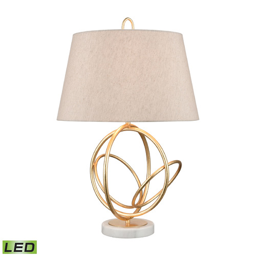 Elk Lighting Elk Lighting Morely Gold Leaf & White LED Table Lamp with Empire Shade H0019-7986-LED