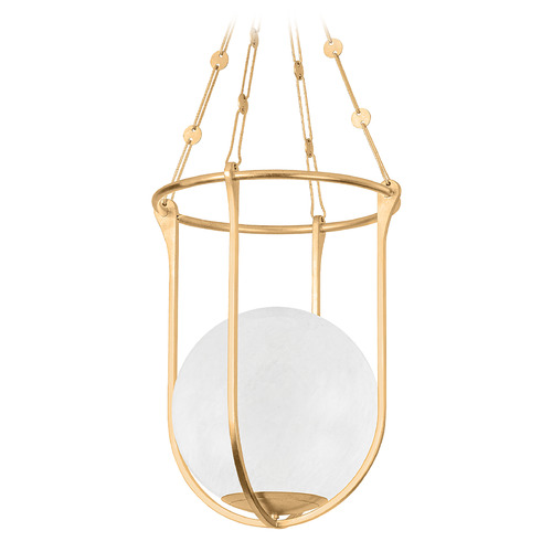 Hudson Valley Lighting Hudson Valley Lighting Verbank Vintage Gold Leaf LED Pendant Light with Globe Shade 1618-VGL