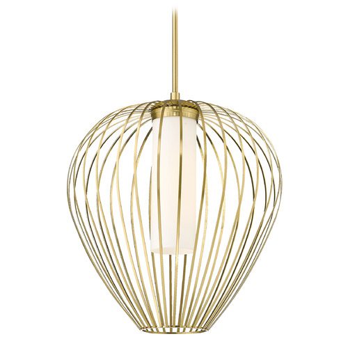 Z-Lite Z-Lite Savanti Modern Gold Pendant Light with Cylindrical Shade 7507-18MGLD