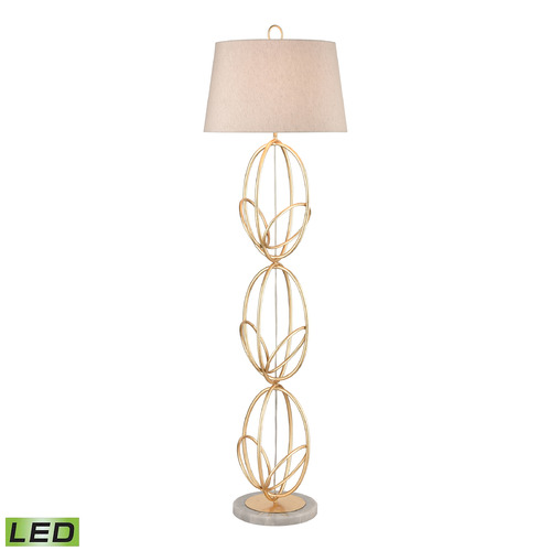 Elk Lighting Elk Lighting Morely Gold Leaf & White LED Floor Lamp with Empire Shade H0019-7988-LED