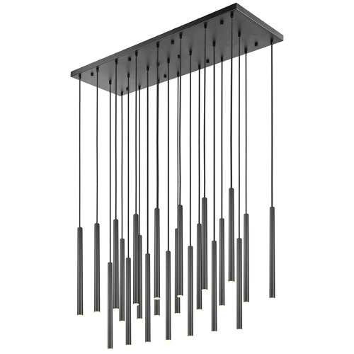 Z-Lite Z-Lite Forest Matte Black LED Multi-Light Pendant with Cylindrical Shade 919MP24-23L-MB-LED