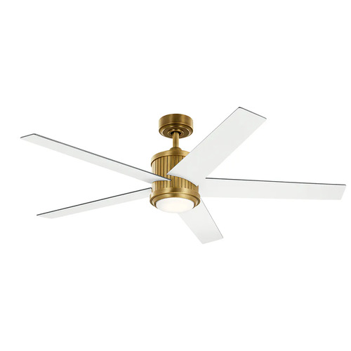 Kichler Lighting Brahm 56-Inch LED Ceiling Fan in Natural Brass by Kichler Lighting 300044NBR