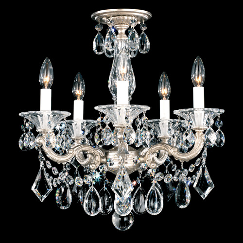 Schonbek Lighting Schonbek Worldwide Lighting La Scala Antique Silver Semi-Flushmount Light 5345-48R