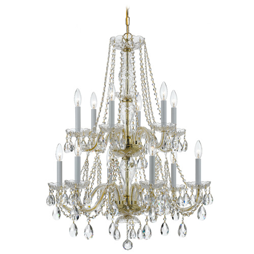 Crystorama Lighting Crystorama Lighting Traditional Crystal Polished Brass Crystal Chandelier 1137-PB-CL-S