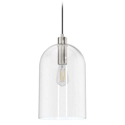 Hunter Fan Company Hunter Fan Company Lochemeade Brushed Nickel Mini-Pendant Light with Bowl / Dome Shade 19203