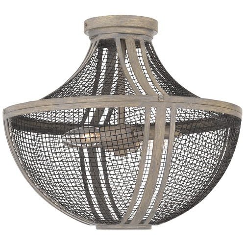 Quoizel Lighting Quoizel Lighting Hallie Distressed Grey Wood Semi-Flushmount Light HLE1715DGW