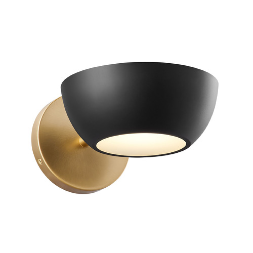 Meridian Meridian Matte Black and Natural Brass Sconce M90113MBKNB