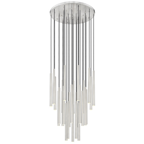 Z-Lite Z-Lite Forest Brushed Nickel LED Multi-Light Pendant with Cylindrical Shade 919MP24-27R-BN-LED